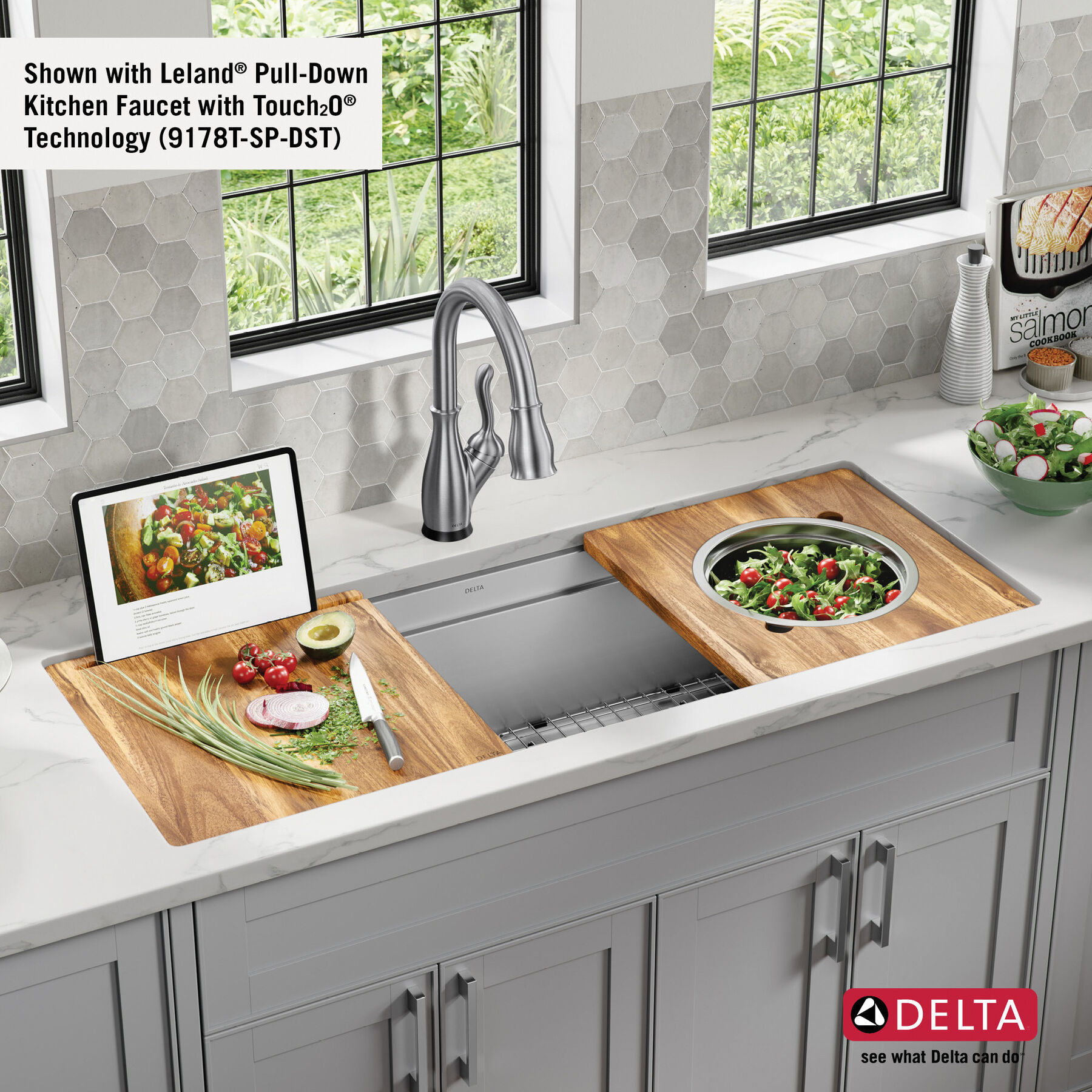 45” Workstation Undermount Single Bowl 16 Gauge Stainless Steel Kitchen Sink with 2-Tier WorkFlow™ Ledge and Accessories, image 19